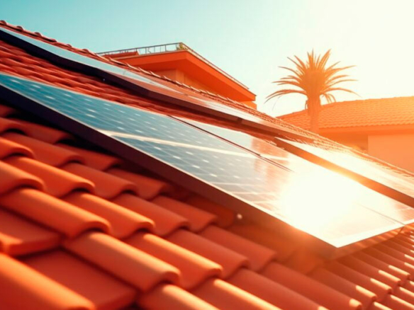 obra con paneles solares